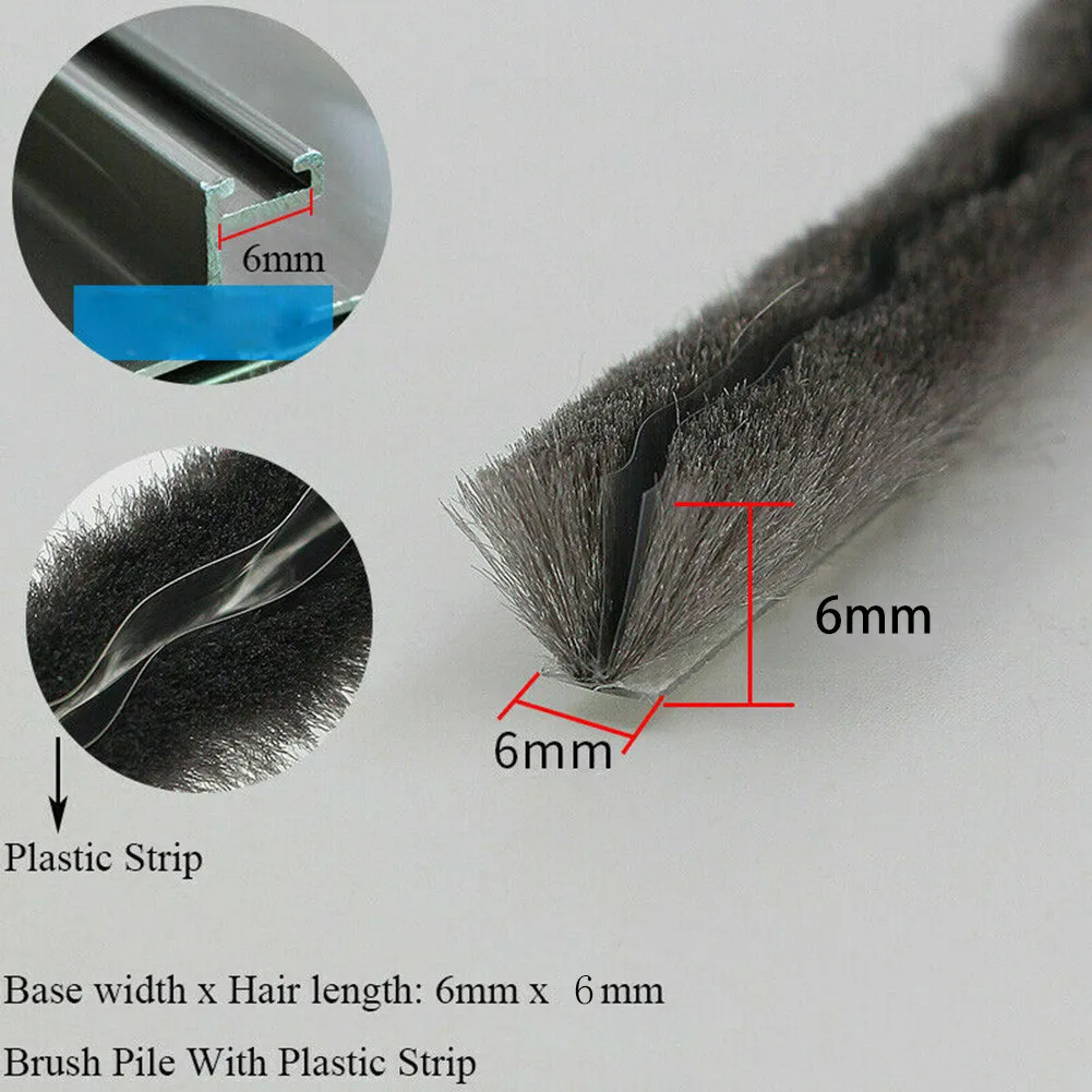 Door Weather Strip - Excluder Door Strip Hairy Pile Wardrobes