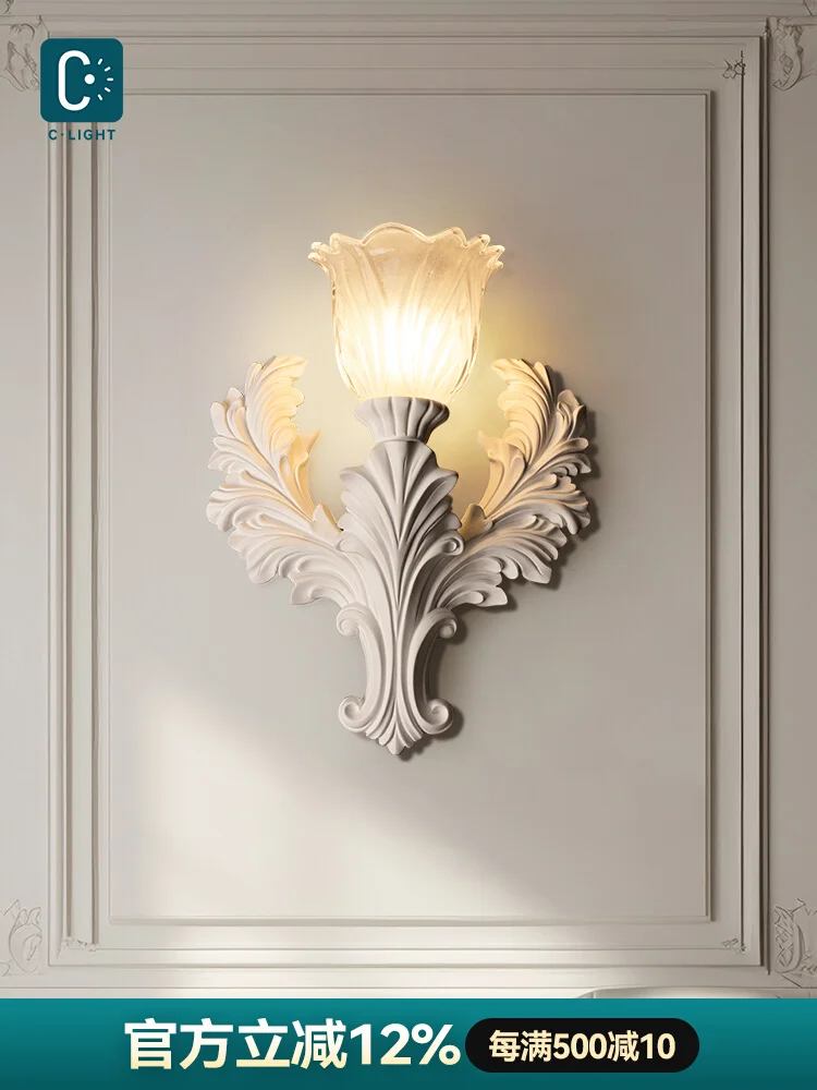 Home Improvement Background - French wall lamp antique plaster lamp