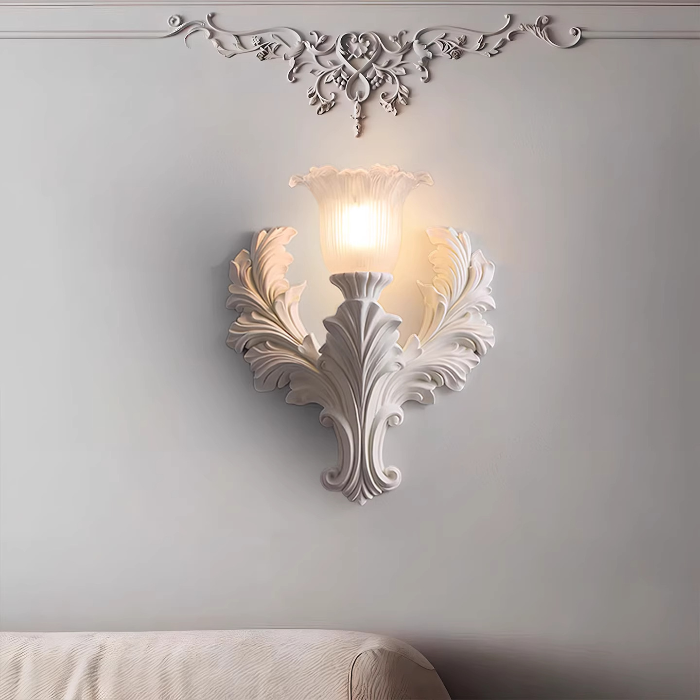 Home Improvement Background - Wall lamp tooling background wall carved