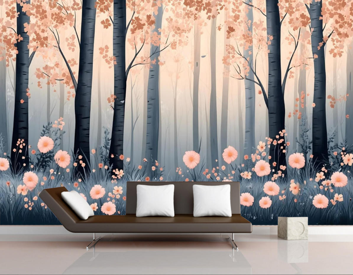 Home Improvement Background - custom Green Forest wallpapers for living