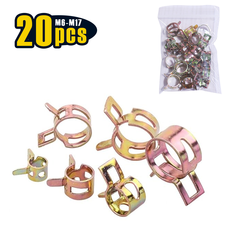 Hose Clamp Assorted - 20 Pcs 6-17mm Spring Hose Clamp