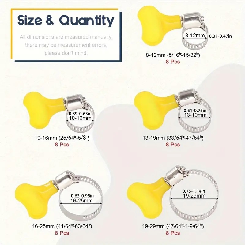 40PCS Thumb Screw Hose Clamp K - đánh giá và giá Hose Clamp Assorted