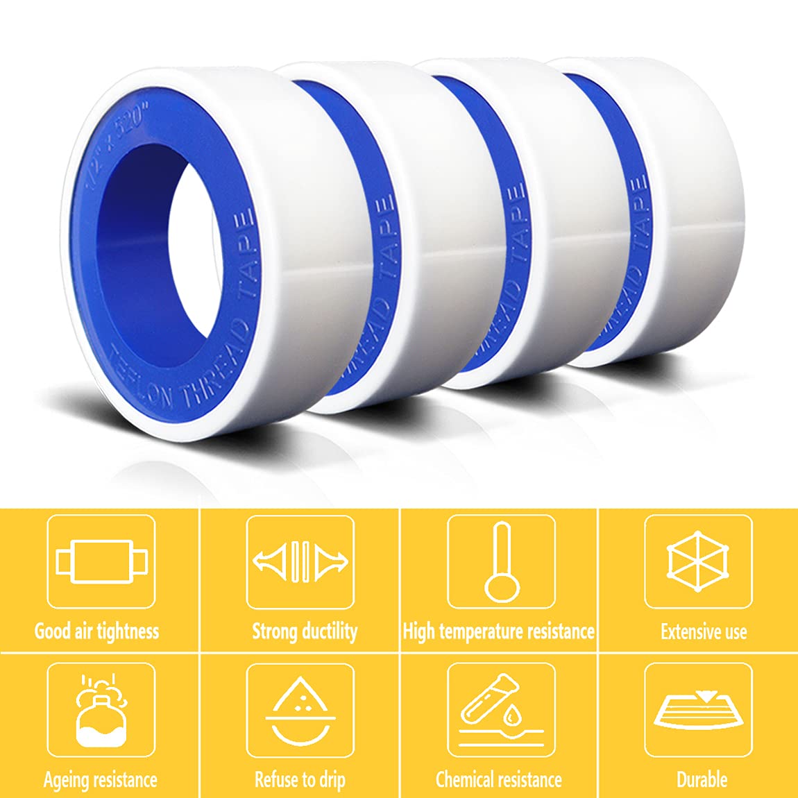 YITAPE 3/6 Rolls PTFE Thread S - đánh giá và giá Plumbing Tape Ptfe