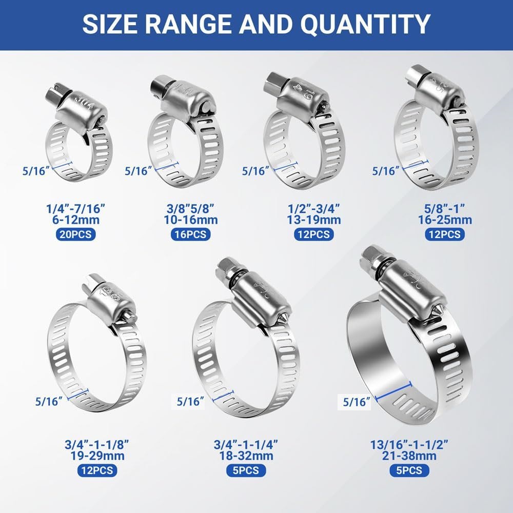 82Pcs Hose Clamp Assortment St - đánh giá và giá Hose Clamp Assorted