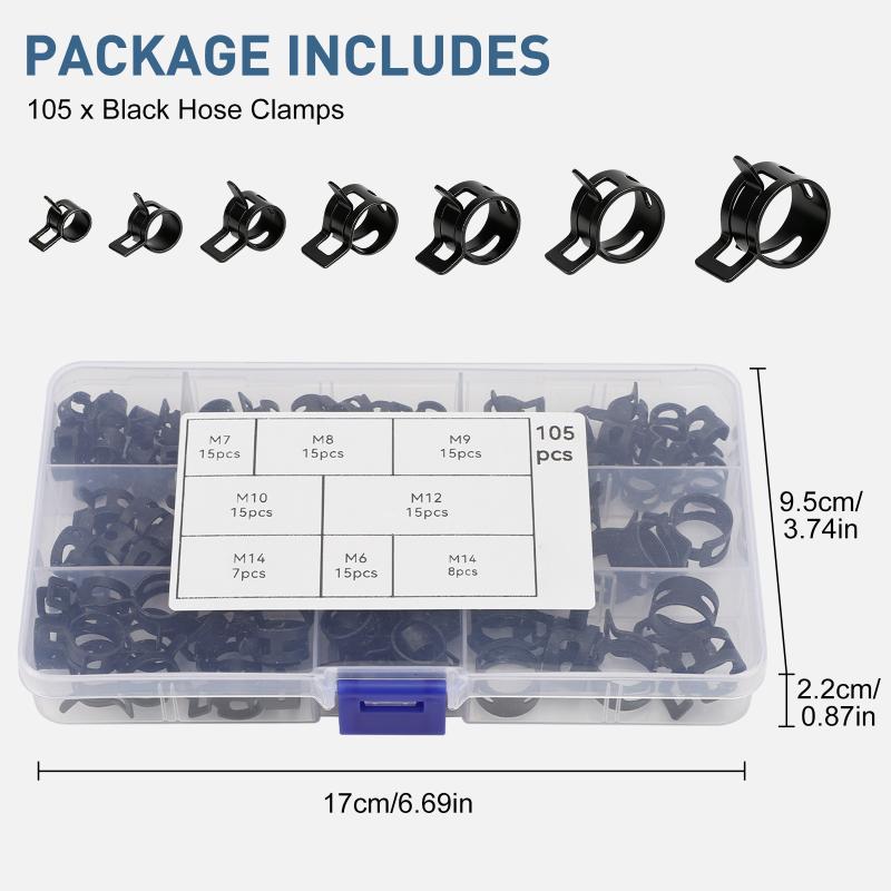 105Pcs Spring Band Hose Clamps - đánh giá và giá Hose Clamp Assorted