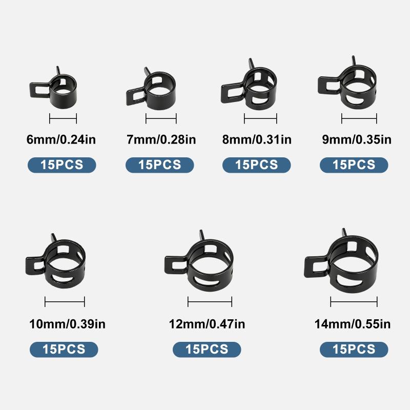 105Pcs Spring Band Hose Clamps - đánh giá và giá Hose Clamp Assorted