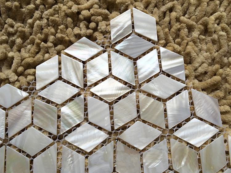 Rhombus white shell mosaic til - đánh giá và giá Home Improvement Background