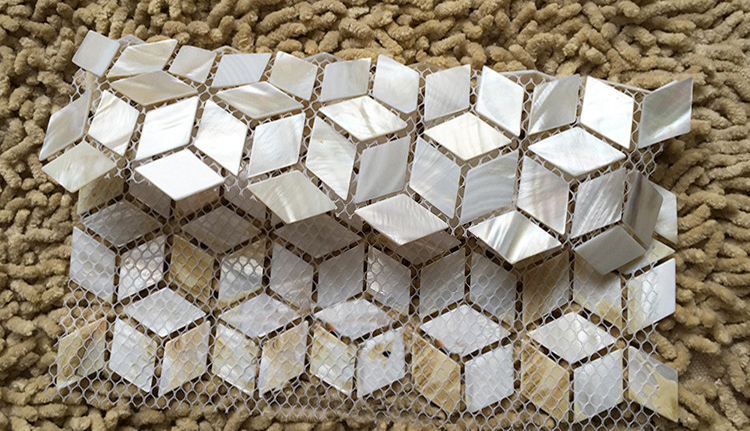 Rhombus white shell mosaic til - đánh giá và giá Home Improvement Background