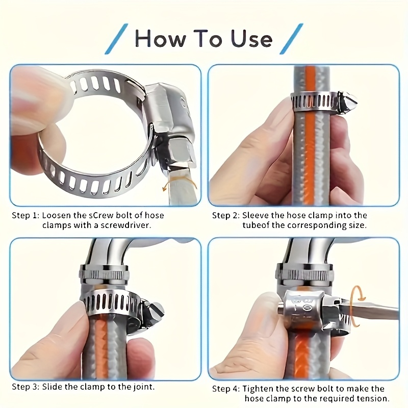 40/50Pcs Stainless Steel Hose  - đánh giá và giá Hose Clamp Assorted