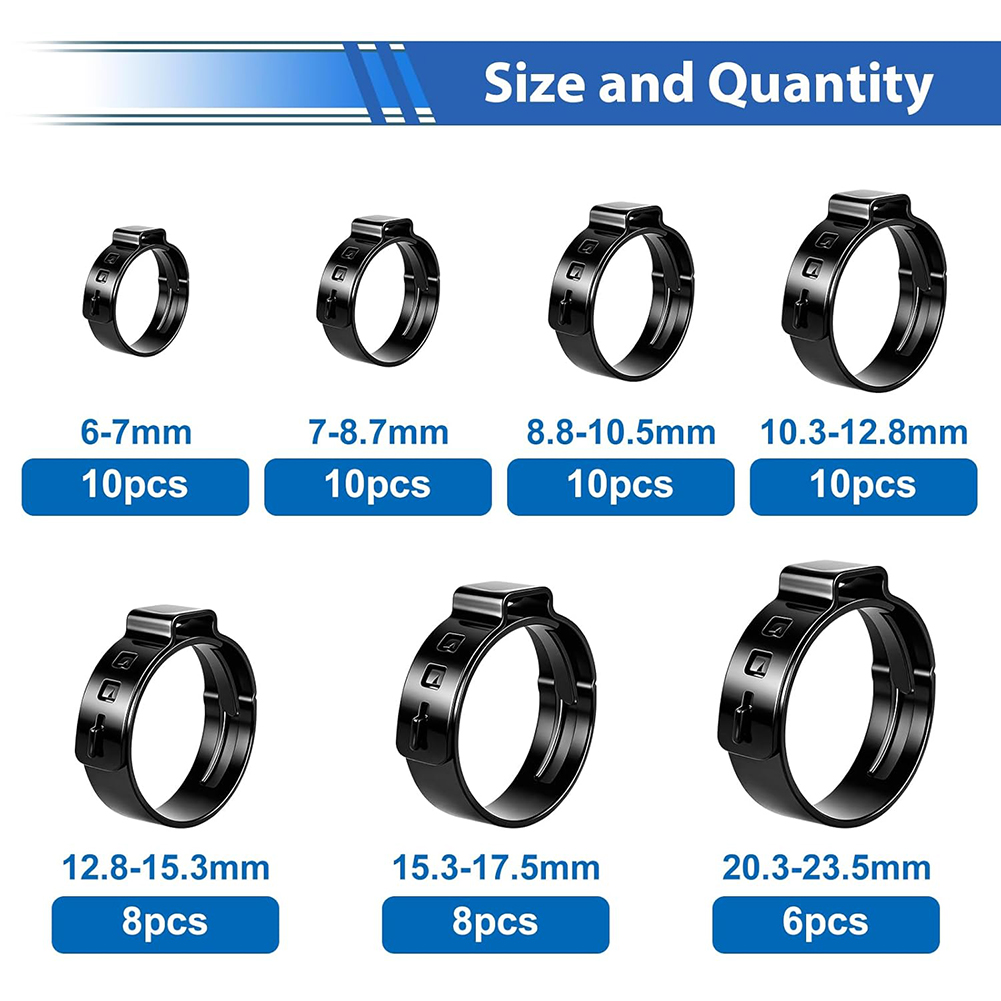 6-23.5mm Black Single Ear Hose - đánh giá và giá Hose Clamp Assorted